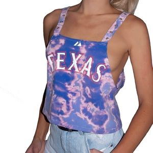 Reworked Texas Rangers Eyelet Strap Tank S/M